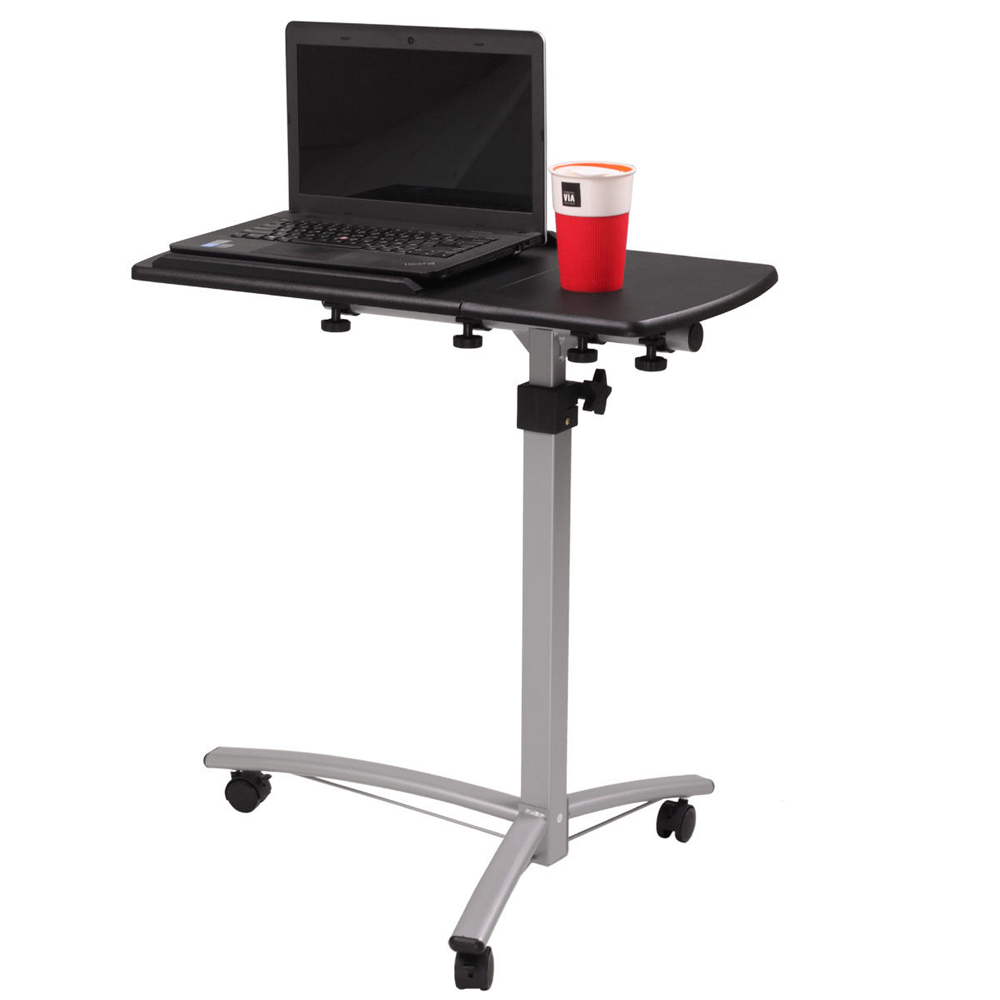 Adjustable Angle & Height Desk Hospital Home Laptop Tray Rolling Table