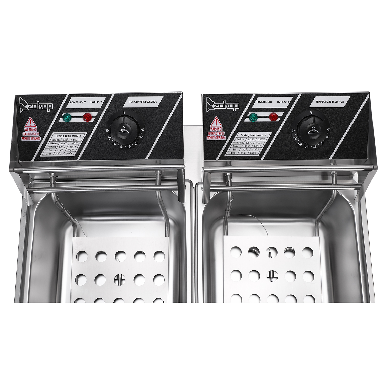 Stainless Steel Commercial Electric Deep Fryers Twin Fat Fryer Double