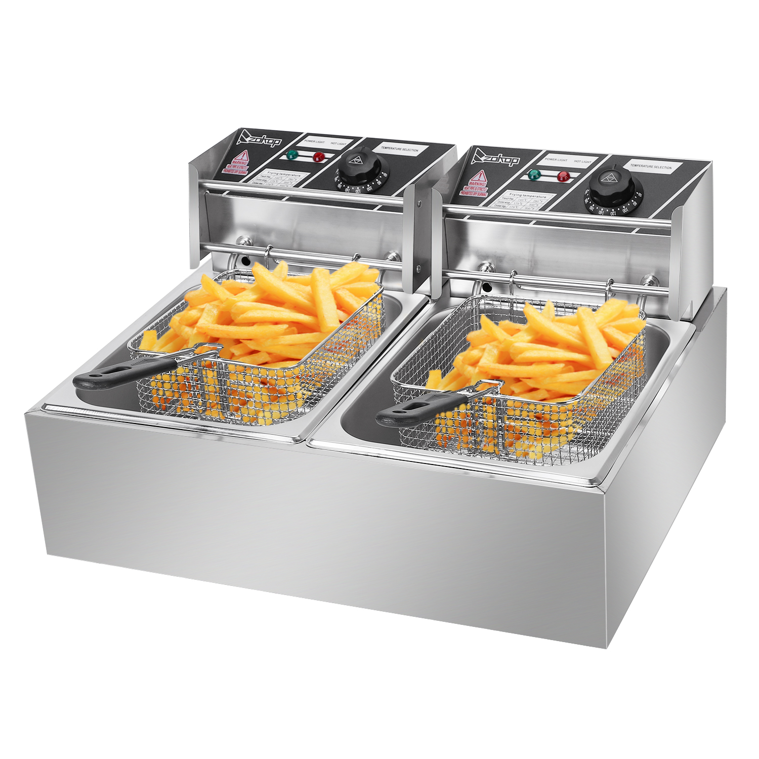 Stainless Steel Commercial Electric Deep Fryers Twin Fat